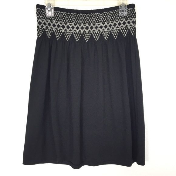 J. Jill Dresses & Skirts - J Jill Skirt Ruffle Embroidery Waist Black XS